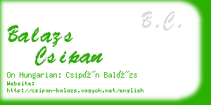 balazs csipan business card